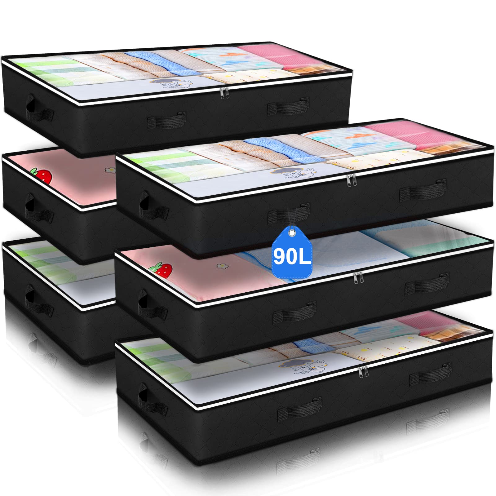 6 Pack Under Bed Storage Containers Organizer