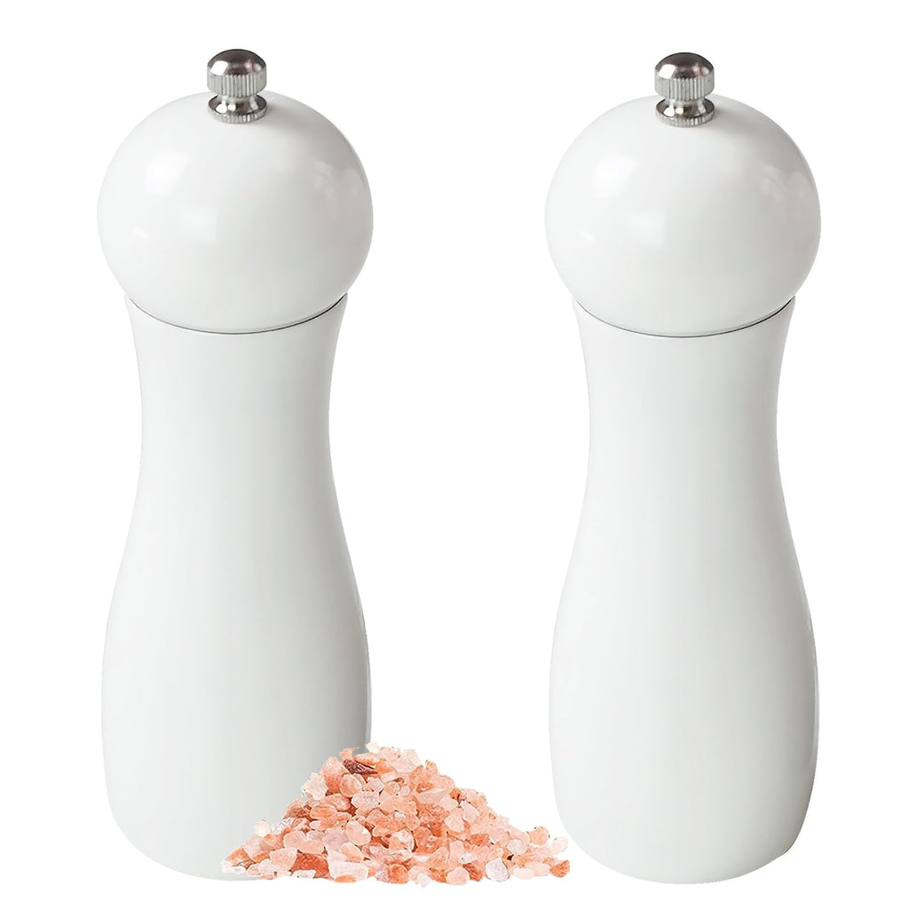 White Wooden Salt and Pepper Shakers