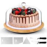 Bamboo Cake Stand Display with Lid