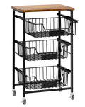 4-Tier Small Kitchen Storage Cart on Wheels