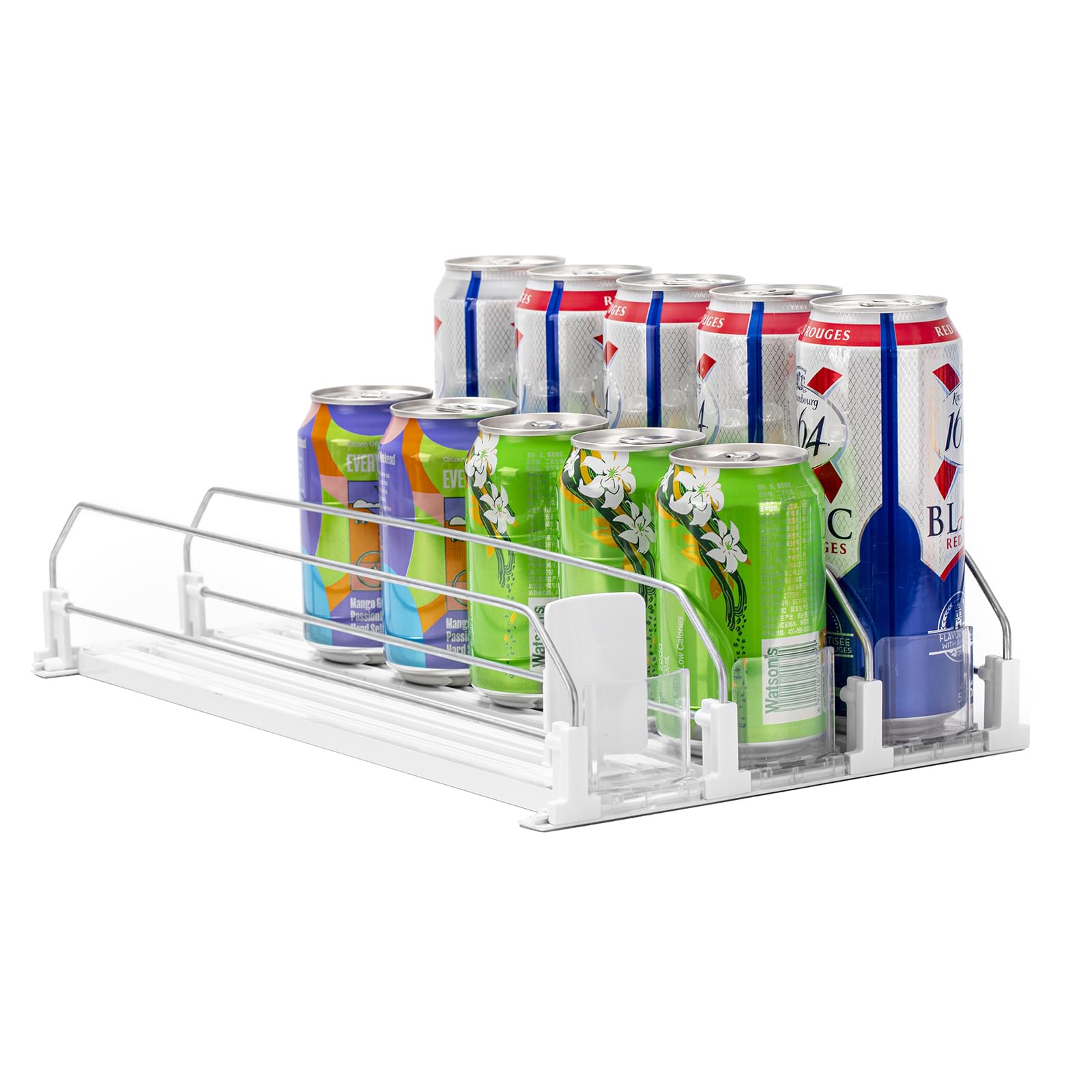 Drink Organizer Width Adjustable Self-Pushing Dispenser