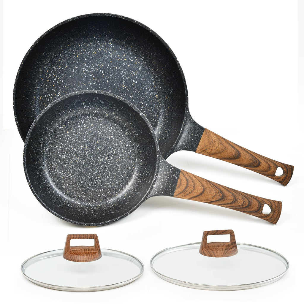 Nonstick Frying Pans Set with Lid