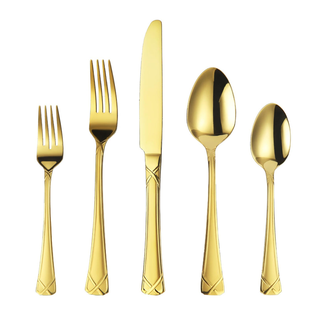 Gold Stainless Steel Silverware Set