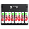 EBL Rechargeable Lithium AA Batteries 8 Pack