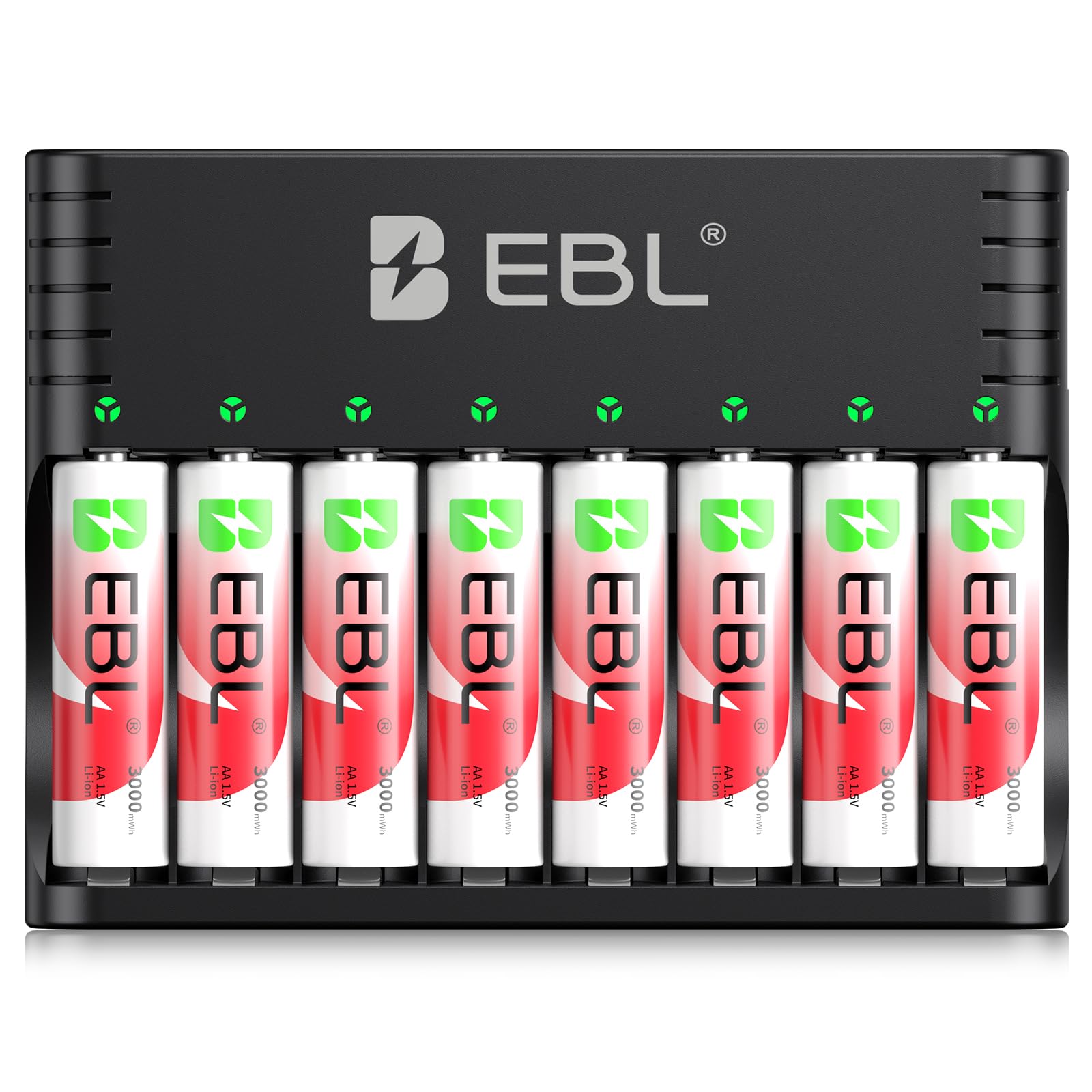 EBL Rechargeable Lithium AA Batteries 8 Pack
