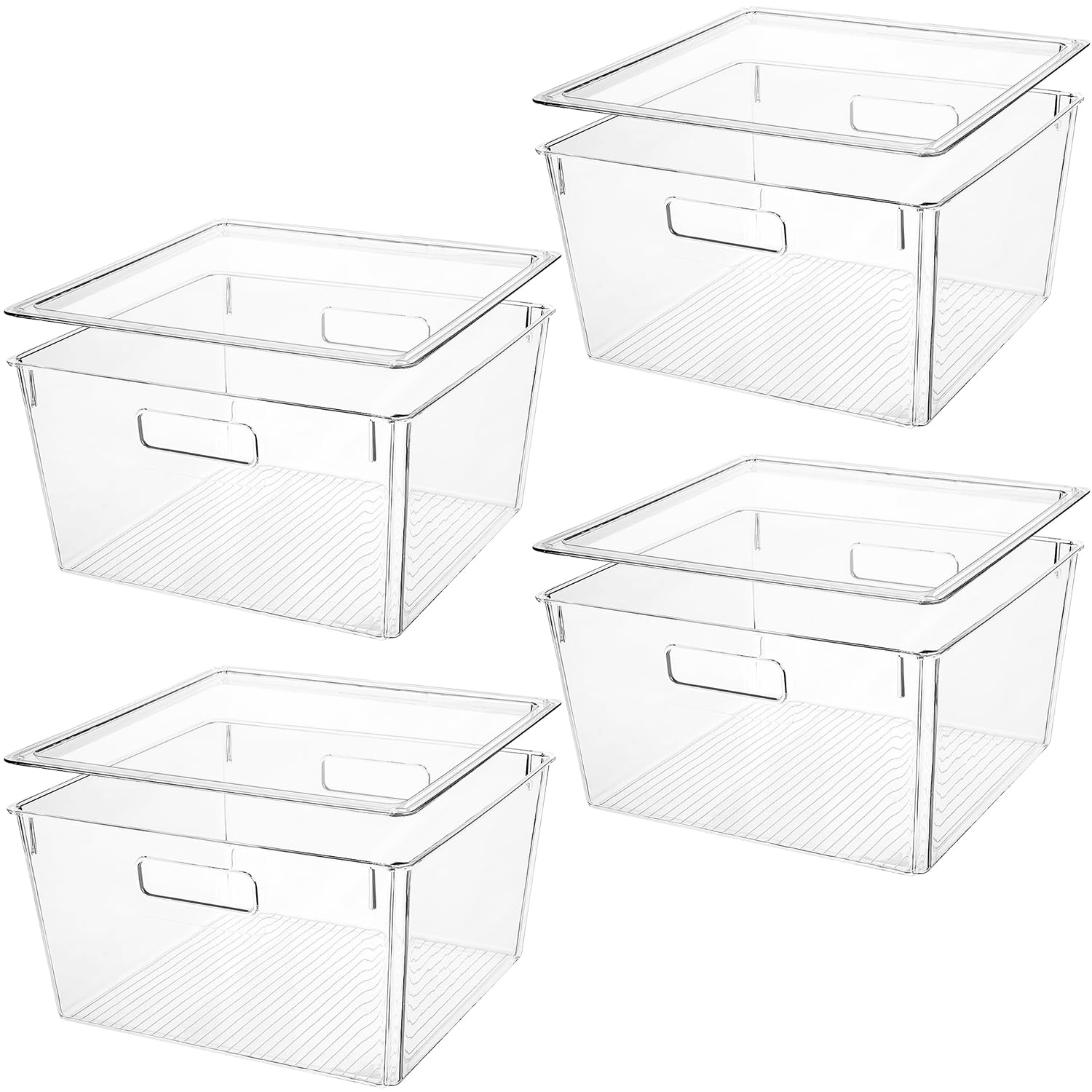 Large Stackable Clear Plastic Storage Bins