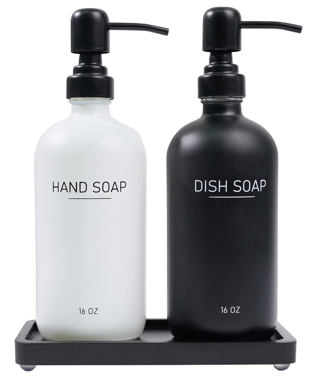 Black & White Soap Dispenser Set