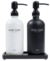 Black & White Soap Dispenser Set
