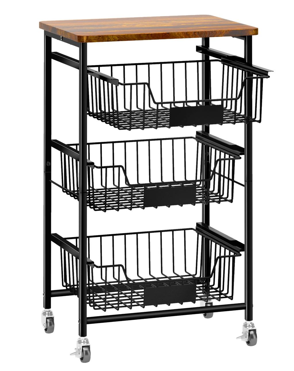 4-Tier Small Kitchen Storage Cart on Wheels