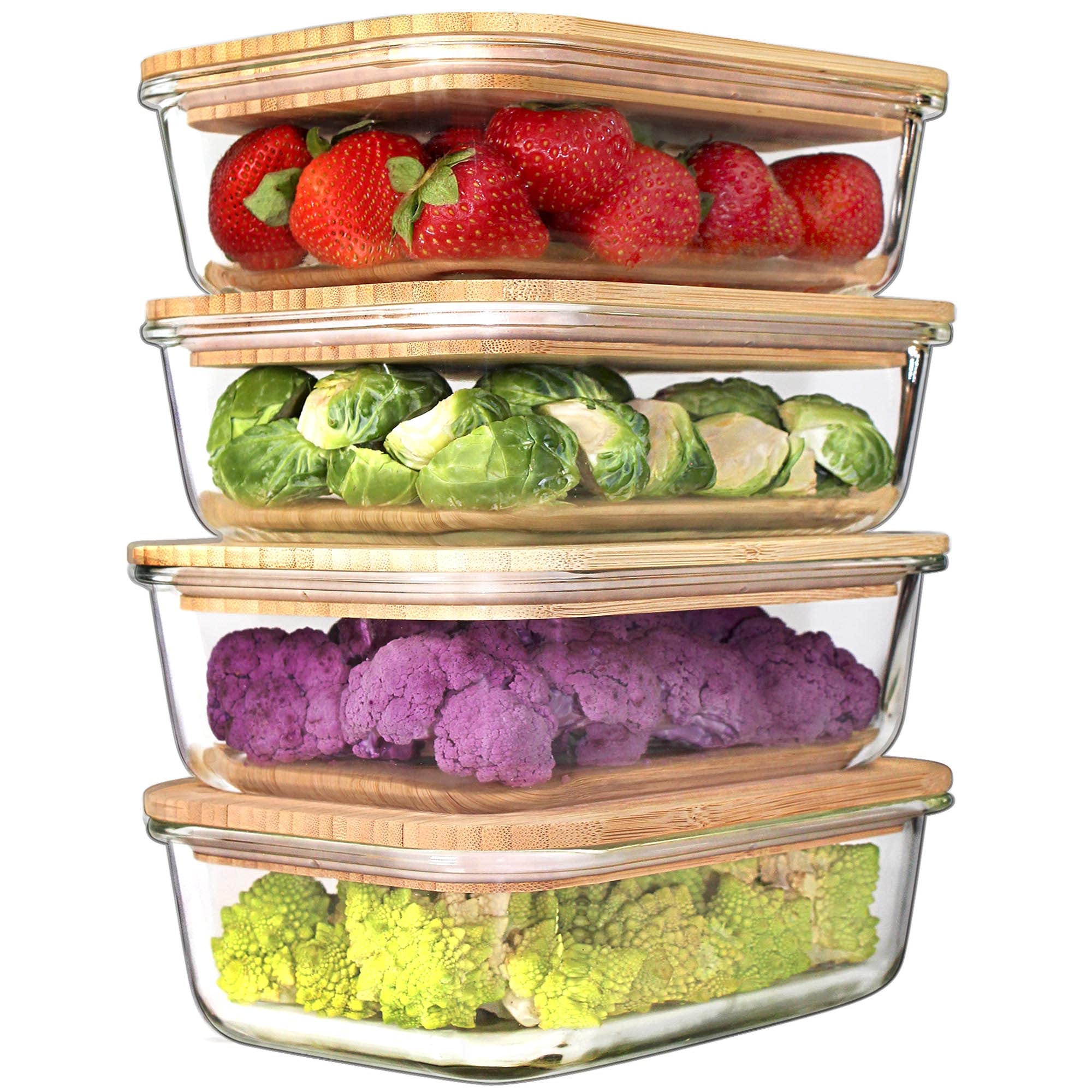Glass Containers with Wood Lids