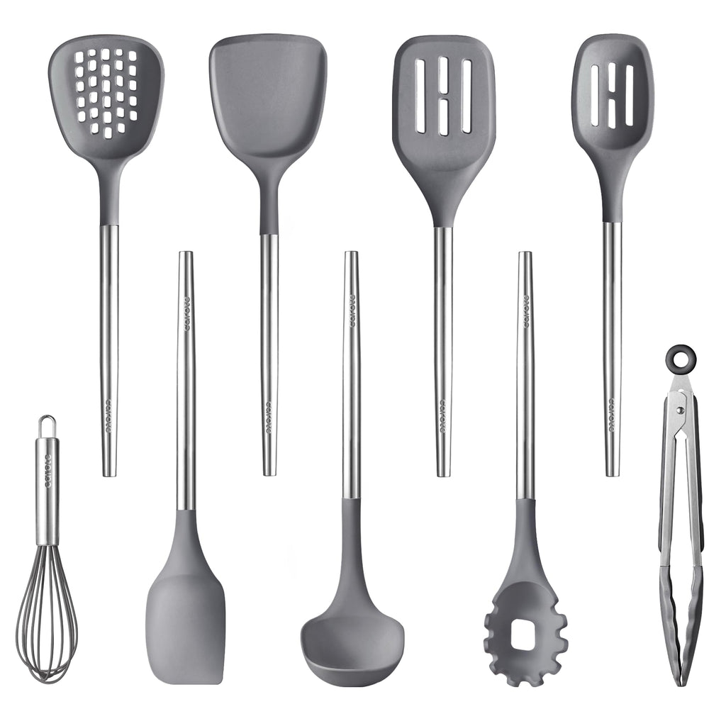 Grey Silicone Cooking Utensil Set