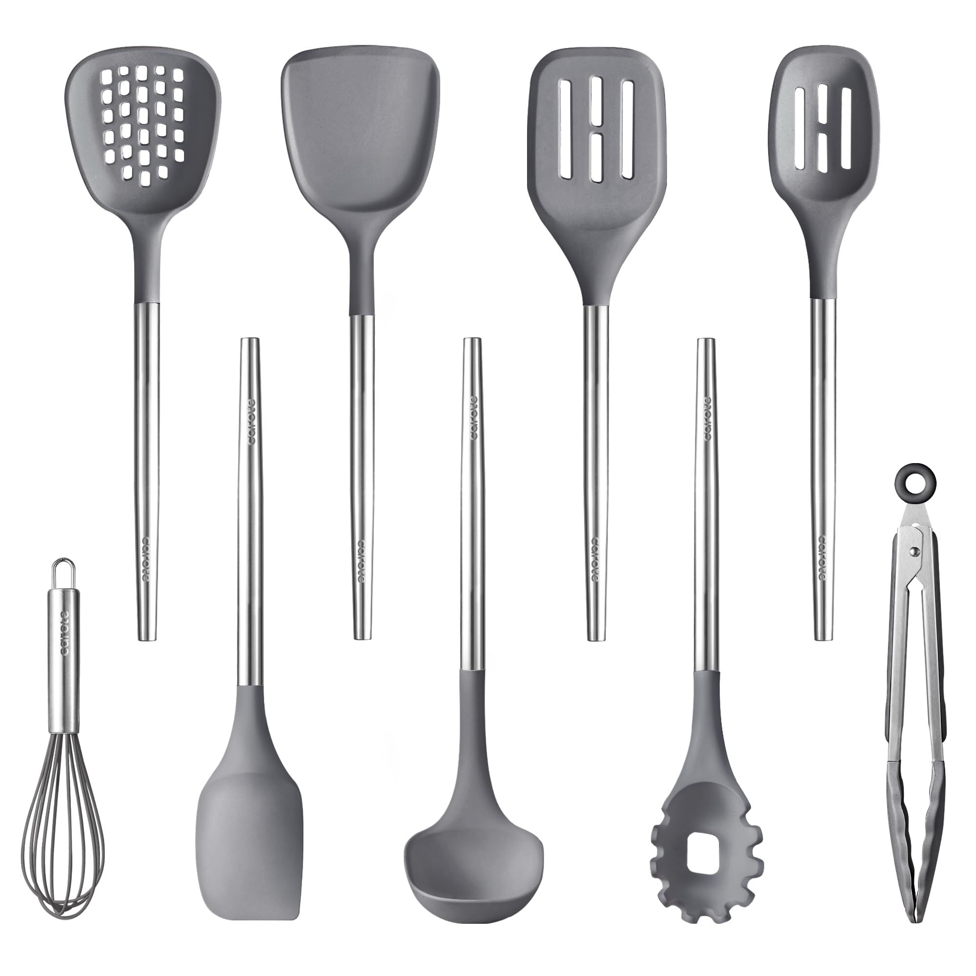 Grey Silicone Cooking Utensil Set